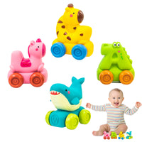 5 x Brand New Pack of 4 Baby Car Toys Animal Letter Car Sensory Toys Toddler Montessori for 2,3,4,5,6 Years Old Toddlers Kids Educational Gifts Idea for Baby Toddler Boys Girls - RRP €96.0