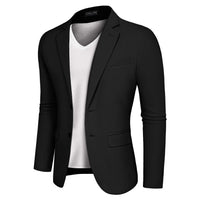 1 x RAW Customer Returns PaulJones Blazer Men Casual Fit Gentleman Knit Jacket Sporty for Spring Summer Black XXL - RRP €76.41