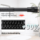 13 x Brand New Black shower rod 109-185 cm for bathroom with bracket, durable, non-slip, renter-friendly curtain rod without drilling for window, door - RRP €285.87