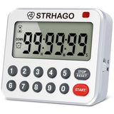 1 x RAW Customer Returns STRHAGO Digital Kitchen Timer Magnetic, Kitchen Timer, Egg Timer, Silent Loud Sound Alarm, Large LCD Screen, Countdown Timer for Studying, Baking, Cooking, Sports White  - RRP €10.99