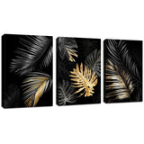 1 x RAW Customer Returns FajerminArt 3-part canvas pictures abstract black gold tree picture on canvas wall art modern wall pictures art print decoration for living room bedroom ready to hang 120 x 60 cm 40 x 60 x 3  - RRP €53.58