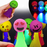 1 x RAW Customer Returns Pack of 12 LED feather luminous jumping toys, party favors for children s birthdays, LED jumping emoticon luminous toys for children Christmas party accessories, launcher toy gifts for 3-15 year olds - RRP €10.99