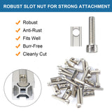 4 x Brand New T-slot nuts with ball slot 6, 12 pieces T-slot nut ball M6 photovoltaic aluminum profile, solar module bracket fastening slot screw PV module bracket mounting rail 30mm - RRP €52.4