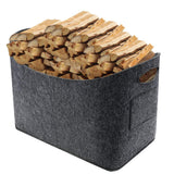 1 x RAW Customer Returns EXTSUD felt bag large firewood basket felt firewood bag foldable felt basket for wood, firewood, newspapers, toys, clothing - storage basket with handle and side pocket - RRP €14.29