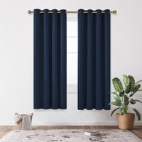 1 x RAW Customer Returns Deconovo blackout curtains with cold protection, opaque cold protection curtain, 220x140 cm height x width , dark blue, set of 2 - RRP €40.99