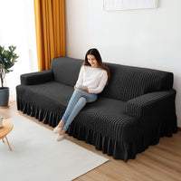 2 x Brand New NAKIHOUSE Sofa Covers Sofa Cover 2 Seater Elastic Black Couch Cover Sofa Cover Anti-Slip Sofa Covers Sofa Cover Stretch Couch Cover Sofa Covers with 1 Pillowcase - RRP €72.58