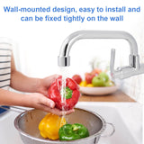 1 x RAW Customer Returns GAESHOW cold water tap wall mounted, wall faucet bathroom 360 rotation, faucet cold water, single cold cold water stainless steel pipe wall mounted single tap for kitchen living room kitchen 20 cm  - RRP €18.14