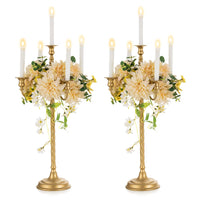 1 x RAW Customer Returns Nuptio Candelabra Candle Holder 5 Arms 71cm Set of 2 Candles Stand Holder Tall, Gold Metal Candelabra Candle Holder Retro for Home Wedding Christmas Halloween Birthday Anniversary - RRP €78.98