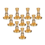 1 x Brand New Romadedi Glass Candle Holder Candlestick Taper Candles - 10pcs Amber Glass Candle Stand Elegant for Wedding Table Decoration Christmas Advent Living Room Decoration - RRP €30.24