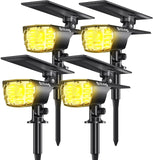 1 x RAW Customer Returns Biling Solar Spotlights Outdoor, 28 LED Solar Garden Lights Outdoor Adjustable 2-in-1 IP67 Waterproof, Solar Powered Wall Lights Landscape Spots Outdoor for Walkway Patio Warm White Pack of 4 - RRP €50.4