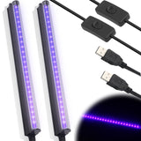 1 x RAW Customer Returns LED Blacklight, 2 Pack UV Blacklight Lamp Bar, 5W 28cm USB Black Light Bar, Blacklight Tube with Plug Switch, UV Light Strip Party Light for Party Disco Club Bar Stage Lighting - RRP €13.1