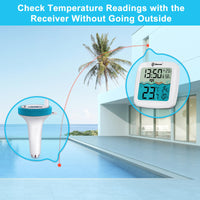 1 x RAW Customer Returns GEEVON Pool Thermometer Wireless, Digital Pool Thermometer Floating with Temperature and Humidity Meter Inside, 3 Channels for Swimming Pools, Small Ponds and Whirlpools - RRP €36.29