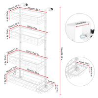 1 x RAW Customer Returns Shower shelf for hanging, shower shelf without drilling, bathroom shelf with 4 levels, bathroom shelf, shower basket for hanging over the shower door with soap dish for bathroom storage, white - RRP €32.57