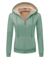 1 x RAW Customer Returns GEEK LIGHTING Winter Hoodie Zipper Fleece Lined Warm Windproof Sports Autumn Cardigan Hooded Two-Tone Light Green, L, A-Light Green, L - RRP €39.09