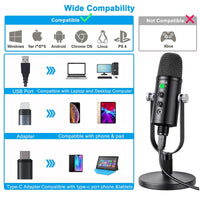 1 x RAW Customer Returns Aveek USB Microphone for PC and Phone, Condenser Microphones with Stable Stand and Noise Reduction for Computer Laptop for Podcast, Studio, Streaming, Broadcast, YouTube - RRP €47.99