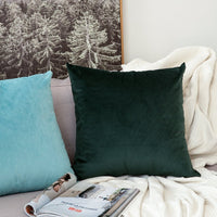 1 x RAW Customer Returns MIULEE Set of 2 Velvet Cushion Covers Pillow Case Sofa Cushion Decorative Throw Pillows Couch Cushions Decorative Pillows with Hidden Zipper for Sofa Bedroom 60 x 60 cm Teal - RRP €21.49