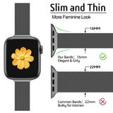 1 x RAW Customer Returns AMSKY Slim Strap Compatible with Apple Watch 40mm 38mm 41mm 42mm 44mm 45mm 49mm Women Dual Magnet Adjustable Metal Watch Strap Compatible with iWatch Se Ultra 9 8 7 , 6 - RRP €10.8