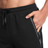 1 x RAW Customer Returns JustSun jogging pants men s sports pants training pants men s long leisure pants cotton fitness pants with zipper pockets black M - RRP €32.26