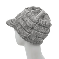 57 x Brand New Women s winter hat, beanie hat, winter knitted hat, peaked cap, ponytail hats, hats caps for knitted baseball cap, hat with braids, hole light grey  - RRP €573.99