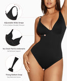 1 x RAW Customer Returns FeelinGirl Shapewear Women s Body Deep V-Neck Tummy Control Bodysuit Thong Shaping Bodysuits Fashion Shaper with Wide Shoulder Straps Black XL - RRP €46.99