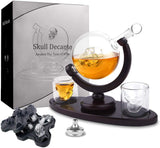 1 x RAW Customer Returns Whiskey carafe set skull glass skull glasses decoration skeleton Halloween gift set bourbon accessories wiskey glasses skull globe decanter bar - RRP €50.38