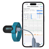 1 x RAW Customer Returns Pulse oximeter wrist, portable oxygen saturation meter, real-time tracking of oxygen level with vibration alarm, Bluetooth APP, oximeter device finger 16 hours battery life - RRP €190.58