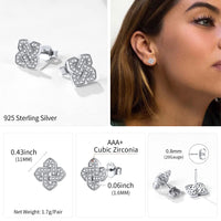 1 x Brand New ChicSilver 925 Silver Quaternary Celtic Knot Stud Earrings with Zirconia Women Girls Celtic Knot Earring for Wedding Valentine s Day - RRP €30.65