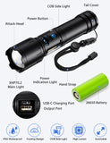 1 x RAW Customer Returns Lsnisni Flashlight LED Rechargeable, 15000 Lumens Extremely Bright Flashlights USB, XHP70.2 Tactical Flashlight, 7 Light Modes with Red Light, Zoomable, IP65 Waterproof for Camping Hiking Emergencies - RRP €17.95