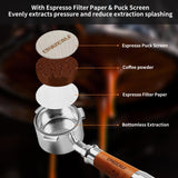 1 x RAW Customer Returns CRAZCALF bottomless portafilter 51mm, portafilter 51mm compatible DeLonghi Dedica EC680 EC685 EC785 EC820 EC850 EC860, stainless steel filter holder with wooden handle, stainless steel puck screen - RRP €38.81