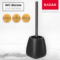 1 x RAW Customer Returns KADAX toilet brush and container, toilet brush with longer handle, ceramic toilet brush 12 x 36 cm, toilet set for a clean toilet, Pastello series black 2  - RRP €19.62