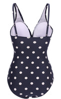 1 x RAW Customer Returns Laorchid one-piece swimsuit swimwear v neck women s swimsuit tummy control push up swimwear swimsuit high waist swimsuit blue M dots XXL - RRP €37.99