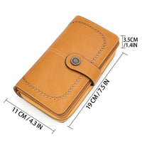 1 x Brand New Ruyosn Large Ladies Wallet Many Compartments Wallet with RFID Blocker, PU Wallet with Card Holder Synthetic Leather Wallet with Coin Pocket, Light Brown - RRP €30.0