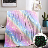 1 x RAW Customer Returns Cuddly blanket for children, unicorn blanket, cuddly blanket that glows in the dark, unicorn gifts for girls, super soft and warm blanket, bed sofa fluffy unicorn blanket pink unicorn-01, 130 x 150 cm  - RRP €25.2