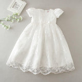 1 x RAW Customer Returns Leideur Baby Girl Baptism Dress Long White Wedding Dresses Formal Wedding Dresses for Newborns 12 Months, White 4  - RRP €35.99