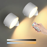 1 x RAW Customer Returns Lightess 2-pack LED wall lights with battery, wireless wall lights indoors, dimmable, remote control touch control, 360 rotatable wall light, 3 color temperatures for living room, bedroom, staircase - RRP €29.99