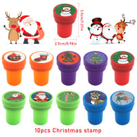 30 x Brand New Lets Joy Christmas Stamps Children, 10 Pieces Self-Inking Stamps Christmas, Toy Stamps Christmas, Stamp Set Christmas Souvenir Children s Birthday Stamp Set Gift - RRP €332.7