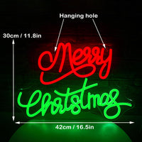 1 x RAW Customer Returns SIGNSHIP Merry Christmas Neon Sign Red Green Letters Christmas Neon Lights Merry Christmas Dimmable Acrylic Neon Light with Switch Novelty Lighting for Wall Decor - RRP €39.88