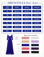 1 x RAW Customer Returns DRESSTELLS Women s Formal Dresses for Wedding Chiffon Maxi Bridesmaid Dresses Floor Length Dresses Plus Size Sleeves Cocktail Dress for Wedding Royal Blue 3XL - RRP €60.29