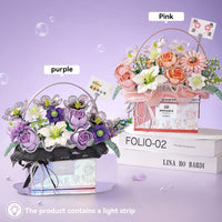 1 x RAW Customer Returns CAXIMSY Rose Building Blocks Flower Set, 1179 PCS Bouquet Building Blocks Botany with LED Light Strip, Artificial Flowers for Home, Creative Valentine s Day Mother Women Girls Children Purple - RRP €39.99