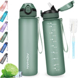 1 x RAW Customer Returns AOHAN drinking bottle 1L with leak-proof flip lid, BPA free sports drinking bottle with straw, water bottle dishwasher safe water bottle non-toxic water jug with carrying strap - RRP €14.99