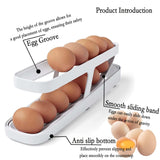 1 x RAW Customer Returns 2 Pack Automatic Egg Rack, Double Layer Egg Rack, Egg Dispenser, Plastic, 12 to 14 Eggs, for Roll Egg Sorter to Store Eggs on Refrigerators, Cabinets and Counters - RRP €21.17