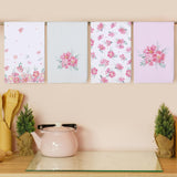 1 x RAW Customer Returns Arquiel Kitchen Towels Cotton 4 Pieces, Tea Towels 100 Cotton Pink Flower Kitchen Towel Set Multi-Purpose High Quality Kitchen Drying Towel Bar Towels 50 x 70CM - RRP €23.18