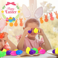 1 x Brand New Forfamy Easter Party Easter Bunny Favors, Small Easter Toys, Easter DIY Hand Dyed Painted Eggs Set Style B  - RRP €20.4