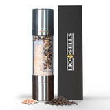 1 x RAW Customer Returns LioSells 2 in 1 salt and pepper mill made of stainless steel, manually adjustable ceramic grinder, BPA free dual spice mill - RRP €16.13