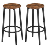 1 x RAW Customer Returns HOOBRO Bar Stools Set of 2, Bar Stool for the Kitchen with Footrest, Industrial Bar Stool, Sturdy Metal Frame, Adjustable Feet, for Restaurant, Kitchen, Bar, Vintage Brown and Black EBF03BY01 - RRP €52.99