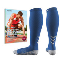 3 x RAW Customer Returns Atlas Athlete compression socks for men women - Ideal compression socks for running, cycling, skiing - Graduated compression as3, alpha, l, x l, regular, regular, blue  - RRP €57.45