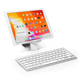 1 x RAW Customer Returns OMOTON German Bluetooth keyboard for iPad 10.9 10.2 9.7, iPad Air 5 4 3, keyboard iPad Pro 12.9 11 10.5 and iPhone cell phone, QWERTZ layout, compact design iPad keyboard, silver - RRP €23.99