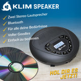 1 x RAW Customer Returns KLIM Speaker CD Player with Speaker Bluetooth Rechargeable Battery Portable CD Player with Headphones SD Card AUX Ideal Car CD Player Portable CD Player with Speaker - RRP €59.97