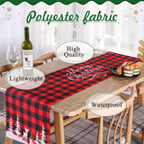 90 x Brand New Christmas table runner, tablecloth and runner for Christmas dinner in long black red buffalo plaid 180 x 34cm, table runner for Christmas table for Christmas table decorations - RRP €692.1