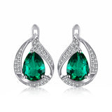 1 x RAW Customer Returns JewelryPalace 3.7 ct Luxury Green Simulated Nano Russian Emerald Stud Earring 925 Sterling Silver - RRP €39.99